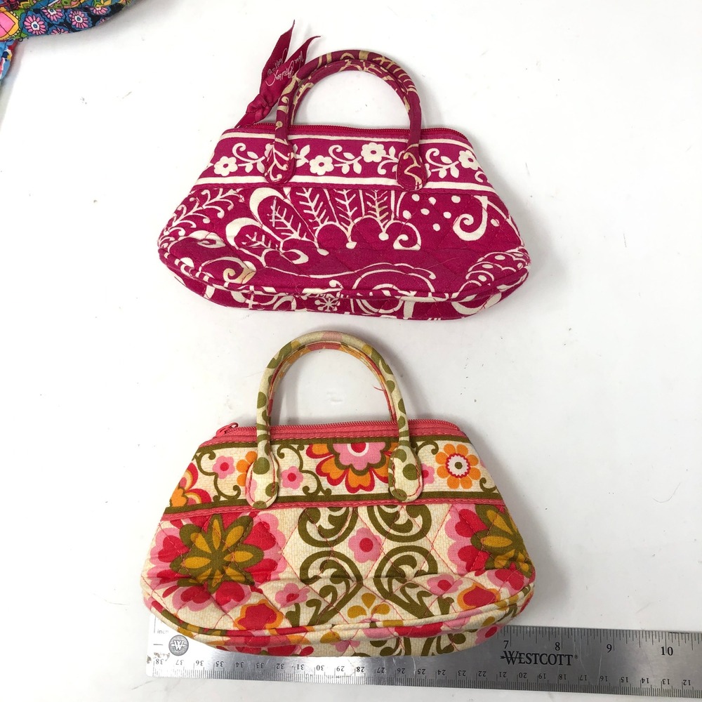 Vera Bradley Bag Lot 7 Quilted Tote Cosmetic Mini Clasp Floral Paisley Multi - Picture 12 of 15